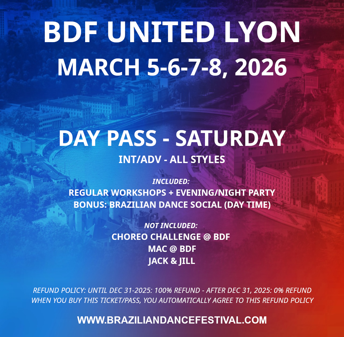 DAY PASS SATURDAY BDF 2026