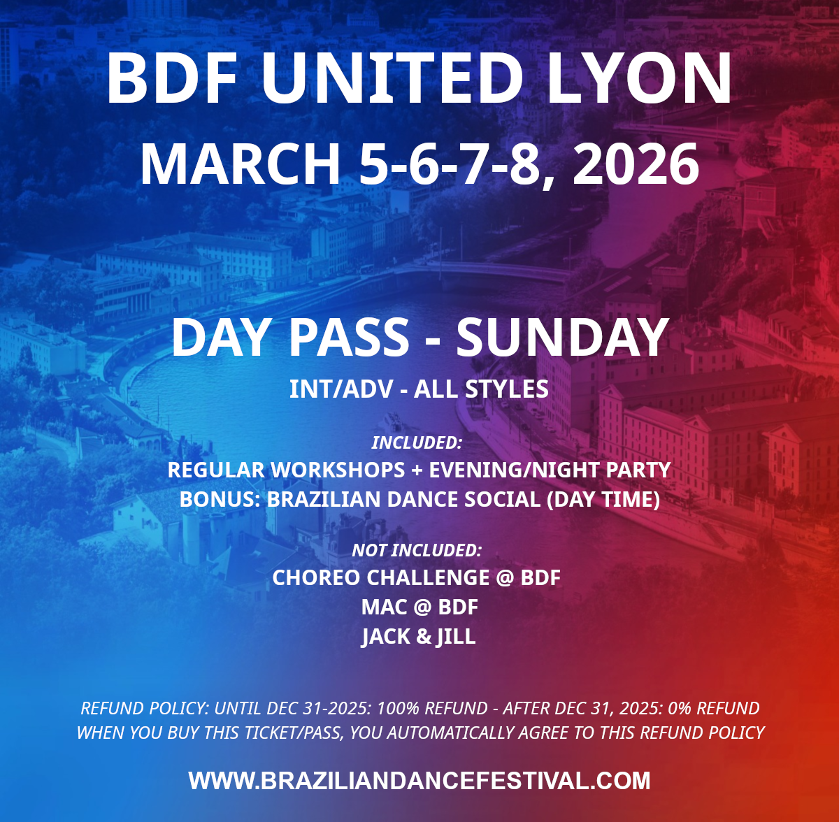 DAY PASS SUNDAY BDF 2026