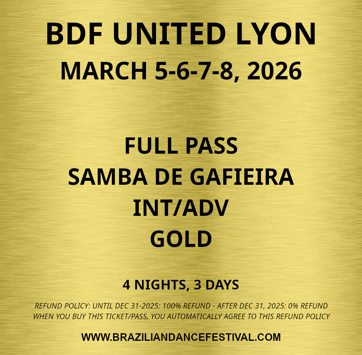 FULL PASS SAMBA DE GAFIEIRA INT/ADV GOLD
