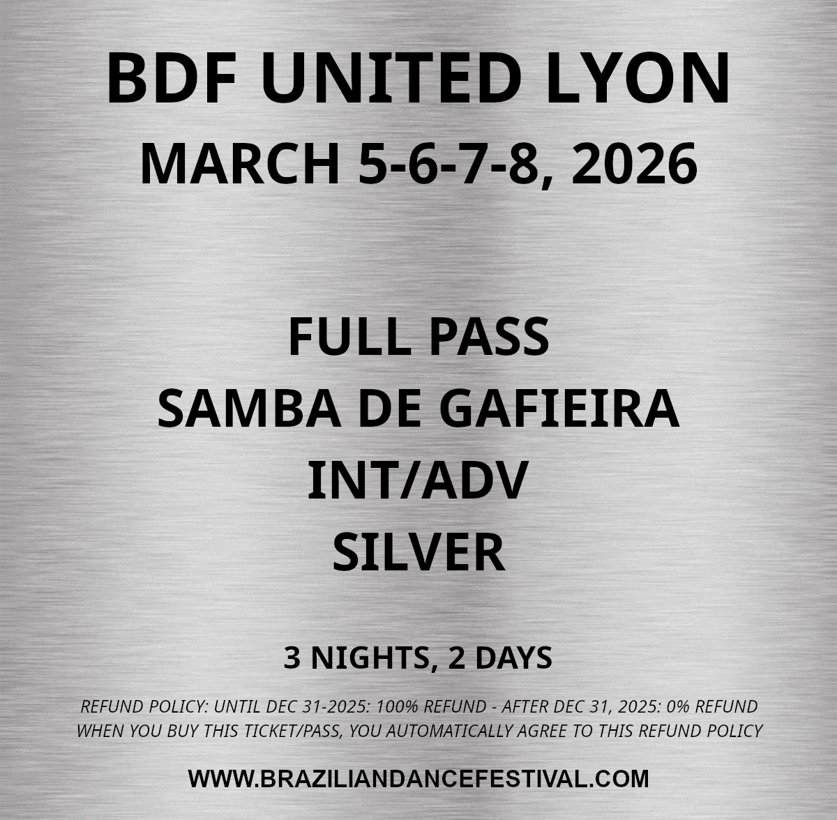 FULL PASS SAMBA DE GAFIEIRA INT/ADV SILVER