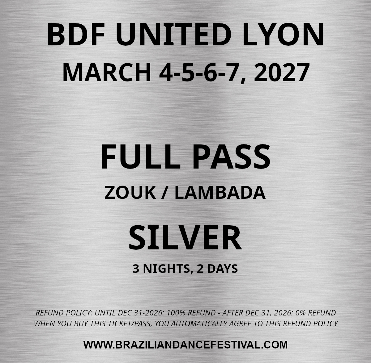 FULL PASS INT/ADV ZOUK LAMBADA SILVER 2027