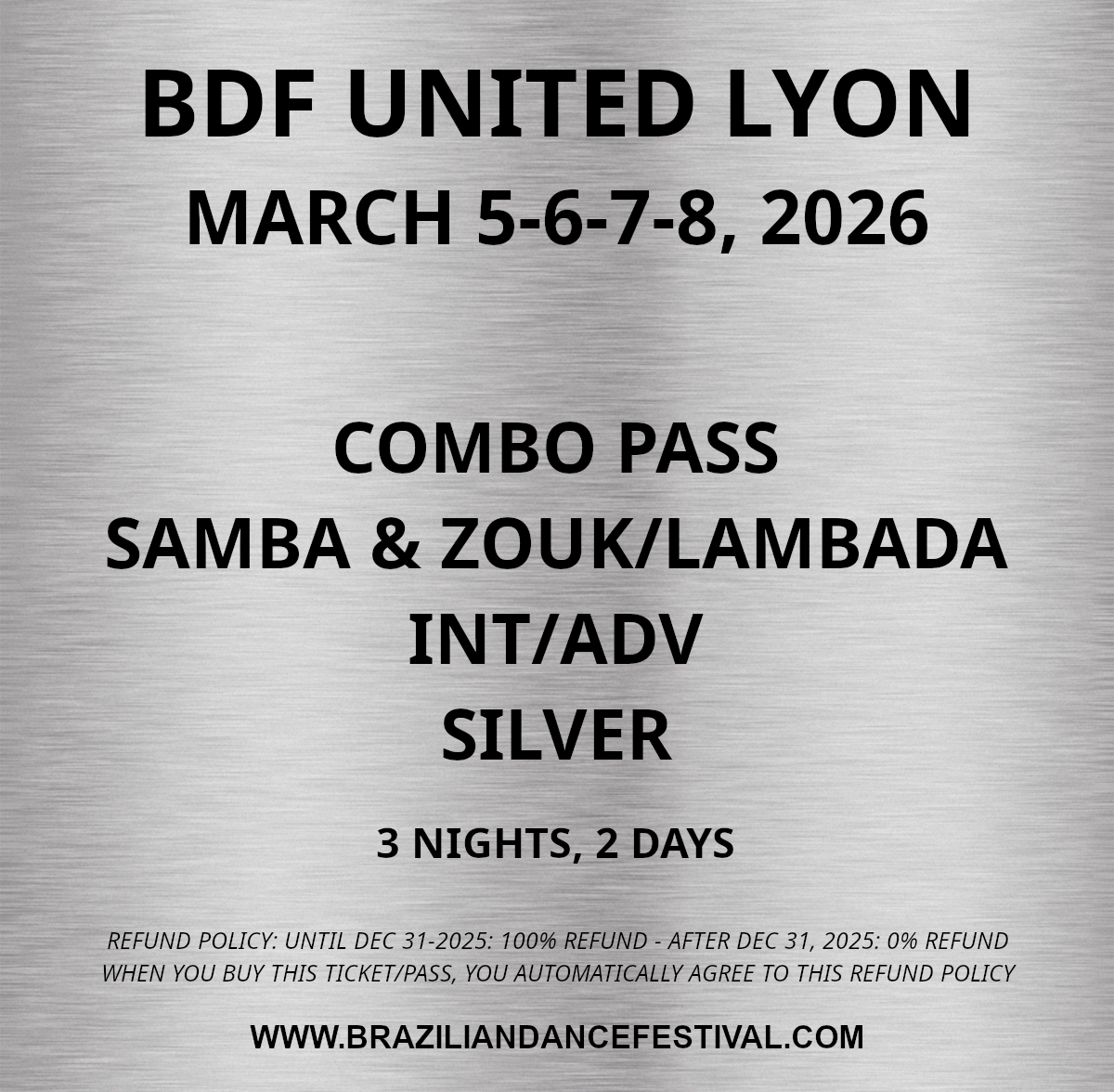 COMBO PASS SAMBA ZOUK/LAMBADA INT/ADV SILVER